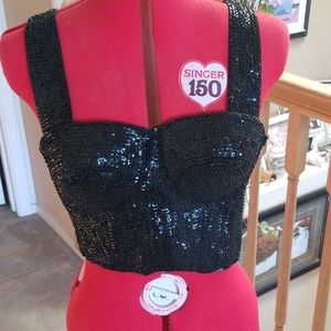 Sequined crop top